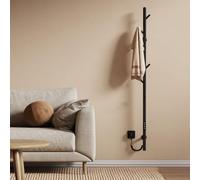 EMKE Scaldasalviette elettrico da bagno, termostato intelligente WiFi, scaldasalviette elettrico a barra singola, 150 cm di altezza, Nero