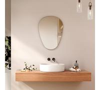 EMKE Specchio Asimmetrico 50x70 cm, Ovale da Bagno con Design Irregolare, Decorativo per Camera, Corridoio, Toeletta
