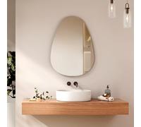 EMKE Specchio Asimmetrico 60 x 80 cm, Ovale e Irregolare da Parete, Decorativo per Bagno, Camera, Corridoio, Toeletta