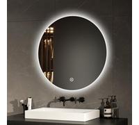 EMKE Specchio Bagno Rotondo con Luce 60 cm, Specchio Bagno LED con Interruttore Tattile Luce Bianca Fredda 6500K (Tipo 2)