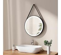 EMKE Specchio con illuminazione, 50 cm, rotondo con anti appannamento, luce bianca fredda dimmerabile, funzione di memoria, touch, spegnimento automatico, risparmio energetico