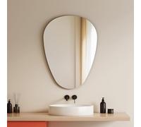 EMKE Specchio da bagno 50 x 70 cm, specchio asimmetrico, installazione a 360°, specchio decorativo da parete HD per bagno e corridoio