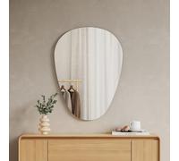 EMKE Specchio da Bagno 60 x 80 cm, Specchio Asimmetrico, Installazione 360°, Specchio Decorativo ad Alta Definizione per Bagno e Corridoio