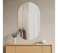 EMKE Specchio da Bagno Ovale 60 x 100 cm - Specchio da Parete Decorativo Orizzontale/Verticale - Specchio da Bagno Senza Cornice