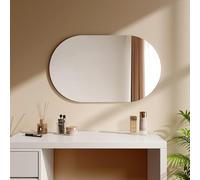 EMKE Specchio Ovale 60 x 100 cm - Specchio da Parete Ovale con Sicurezza Antiesplosione - Specchio Decorativo HD Orizzontale/Verticale per Bagno/Soggiorno/Corridoio