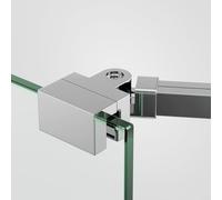EMKE Supporto da parete per doccia, stabilizzazione da parete a 180° a sinistra e a destra, regolabile a sinistra e a destra, per vetro spesso 6-8 mm