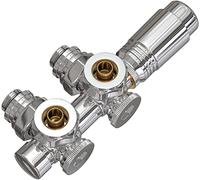 EMKE Valvola Radiatore con Termostato, per Radiatore e Asciugasciugamani, Universale Angolare e Diritta, G1/2", Colore Cromo, 1 Pezzo