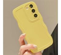 Emlivi Compatibile con Samsung Galaxy A14 5 g, Curly Wave Frame Custodia in tinta unita Aesthetic Case morbido silicone TPU Bumper per uomo e ragazza custodia antiurto per Galaxy A14 5 g, giallo