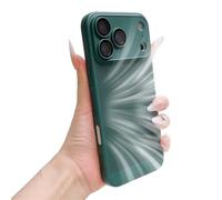 Emlivi Custodia per iPhone 16 Plus, per iPhone 16 Plus, protezione estiva con fori sottili, copertura in policarbonato, opaca, rinfrescante, traspirante, verde