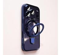 Emlivi Custodia per iPhone Air, trasparente con supporto, anello magnetico invisibile, sottile, trasparente, protezione per fotocamera e iPhone Air, blu