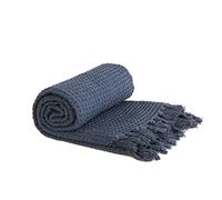 Emma Barclay Honeycomb Waffle Recycled Cotton Throw Gettare, Cotone, Marina Militare, 90x100 (228x254cm)