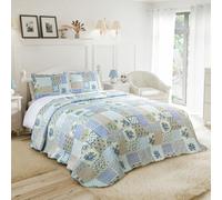 Emma Barclay Cotswold - Set copriletto Trapuntato Patchwork in Blu, Singolo