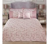 Emma Barclay Duchess - Set Copripiumino in Jacquard Decorato in Rosa Cipria, per Letto Matrimoniale