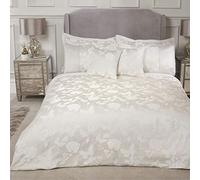 Emma Barclay Set di Biancheria da Letto con Copripiumino Matrimoniale in Jacquard con Motivo Farfalle, 100% Poliestere, Crema, Doppio