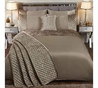 Emma Barclay Glamour - Copriletto in visone, tessuto marrone, letto king size
