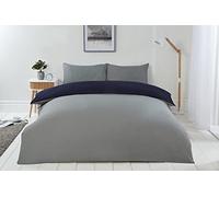 Emma Barclay Lyla - Set copripiumino reversibile, per letto king size, colore: blu navy/grigio