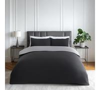 Emma Barclay Lyla - Set copripiumino reversibile, per letto matrimoniale, colore: nero/grigio