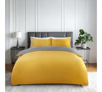 Emma Barclay Lyla - Set copripiumino reversibile, per letto singolo, colore: ocra/grigio