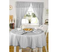 Emma Barclay Molly - Tende plissettate a quadretti con mantovana, 116 x 121 cm, colore: carbone