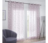 Emma Barclay Pannello in Voile con Occhielli, Poliestere, Rosa Cipria, 57x54 (145x137cm)