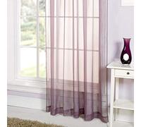 Emma Barclay Pannello in Voile Plissettato a Matita, Poliestere, Melanzana, 57x54 (145x137cm)