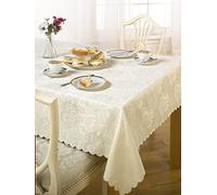 Emma Barclay Rosa damascata - Tovaglia jacquard in crema - 52 x 52 (132 x 132 cm)