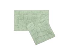 Emma Barclay - Set da bagno in 100% cotone, 2 pezzi, colore: Verde salvia, 100%, tappetino 50 x 80 cm, piedistallo 50 x 40 cm