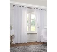 Emma Barclay Tende per finestre, foderate, in voile, semitrasparenti, colore bianco, con occhielli, per soggiorno, collezione Aaliah a 2 pannelli, 117 x 183 cm