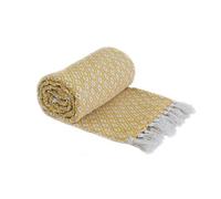 Emma Barclay Casablanca - Divano in Cotone Riciclato Scandi, Coperta in Tessuto ocra, 50 x 60 (127 x 152 cm)