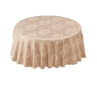 Emma Barclay Tovaglia in Tessuto Jacquard con Rose damascate, Color caffè, 178 cm, Rotonda