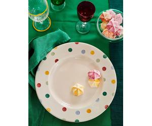 Emma Bridgewater Emma Bridgewater Polka Dot Large Dinner Plate, 10.5 Inch one crema