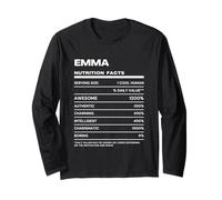 Emma Dichiarazione Nutrizionale Nome Divertente Maglia a Manica