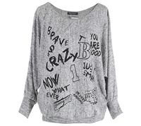 Emma & Giovanni - Maglie a Manica Lunga (S-XL) - Donna (Grigio, L-XL)