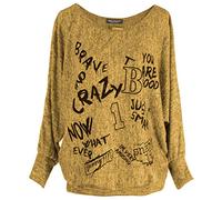Emma & Giovanni - Maglie a Manica Lunga (S-XL) - Donna (Senape, L-XL)