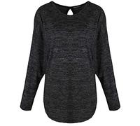 Emma & Giovanni - Maglie con Aperto Indietro a Manica Lunga - Donna (Nero, M-L)