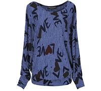 Emma & Giovanni - Oversize Maglie a Manica Lunga - Donna (Blu, L-XL)