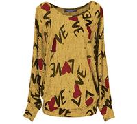 Emma & Giovanni - Oversize Maglie a Manica Lunga - Donna (Senape, XL-XXL)