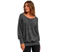 Emma & Giovanni - Oversize Maglie con Perle sulle Spalle a Manica 7/8 Lunga - Donna