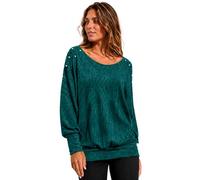 Emma & Giovanni - Oversize Maglie con Perle sulle Spalle a Manica 7/8 Lunga - Donna