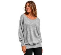 Emma & Giovanni - Oversize Maglie con Perle sulle Spalle a Manica 7/8 Lunga - Donna