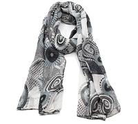 Emma & Giovanni - Sciarpa con Disegno180cm x 80cm - Donna (18-Nero)