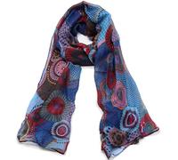 Emma & Giovanni - Sciarpa con Disegno180cm x 80cm - Donna (24-Rosso-blu)