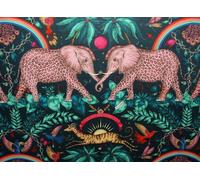 Emma J Shipley Tessuto Zambezi Blu Scuro Cotone Tenda Fodera Cuscino IN Tessuto