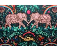 Emma J Shipley Tessuto Zambezi Blu Scuro Cotone Tenda Fodera Cuscino IN Tessuto