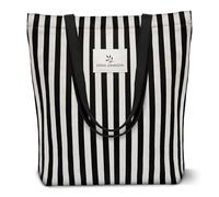 Emma Jonasson Tote bag - Borsa tela elegante con Cerniera e Tasca Interna - Shopper bag donna cotone - borsa stoffa aesthetic - shopping bag donna