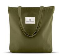 Emma Jonasson Tote bag grande - Shopper bag donna elegante con Cerniera e Tasca Interna - borsa tote - borsa tela donna - shopping bag - borsa università donna - tote bag università blu