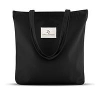 Emma Jonasson Tote bag grande - Shopper bag donna elegante con Cerniera e Tasca Interna - borsa tote - borsa tela donna - shopping bag - borsa università donna - tote bag università blu