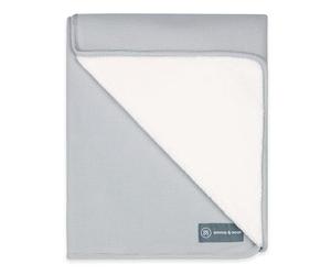 emma & noah Coperta di alta qualità, per neonati, 95 x 75 cm, soffice e traspirante, in cotone biologico, Oeko-TEX Standard 100, come regalo per il bambino o come coperta per passeggino (grigio