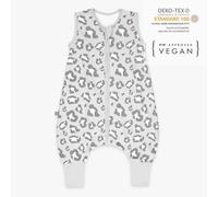 emma & noah Sacco nanna con piedi 1.0 TOG, sacco a pelo con gambe per primavera, estate e autunno, 100% cotone biologico, certificato Oeko-Tex (grigio Leo, 100 cm)