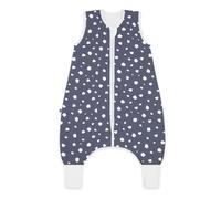 emma & noah Sacco nanna con piedi 2,5 TOG, sacco a pelo per l'autunno e l'inverno, in cotone biologico, certificato Oeko-Tex, morbido sacco a pelo per neonati (pois blu, 80 cm)